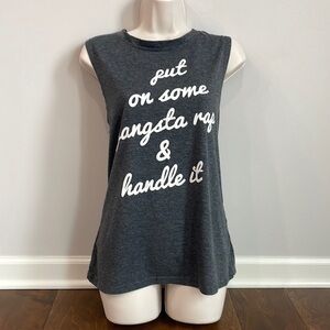 Gangsta Rap Dark Gray Sleeveless Shirt